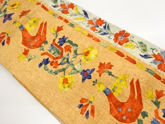 JAPANESE NAGOYA OBI / FLORAL PLANTS